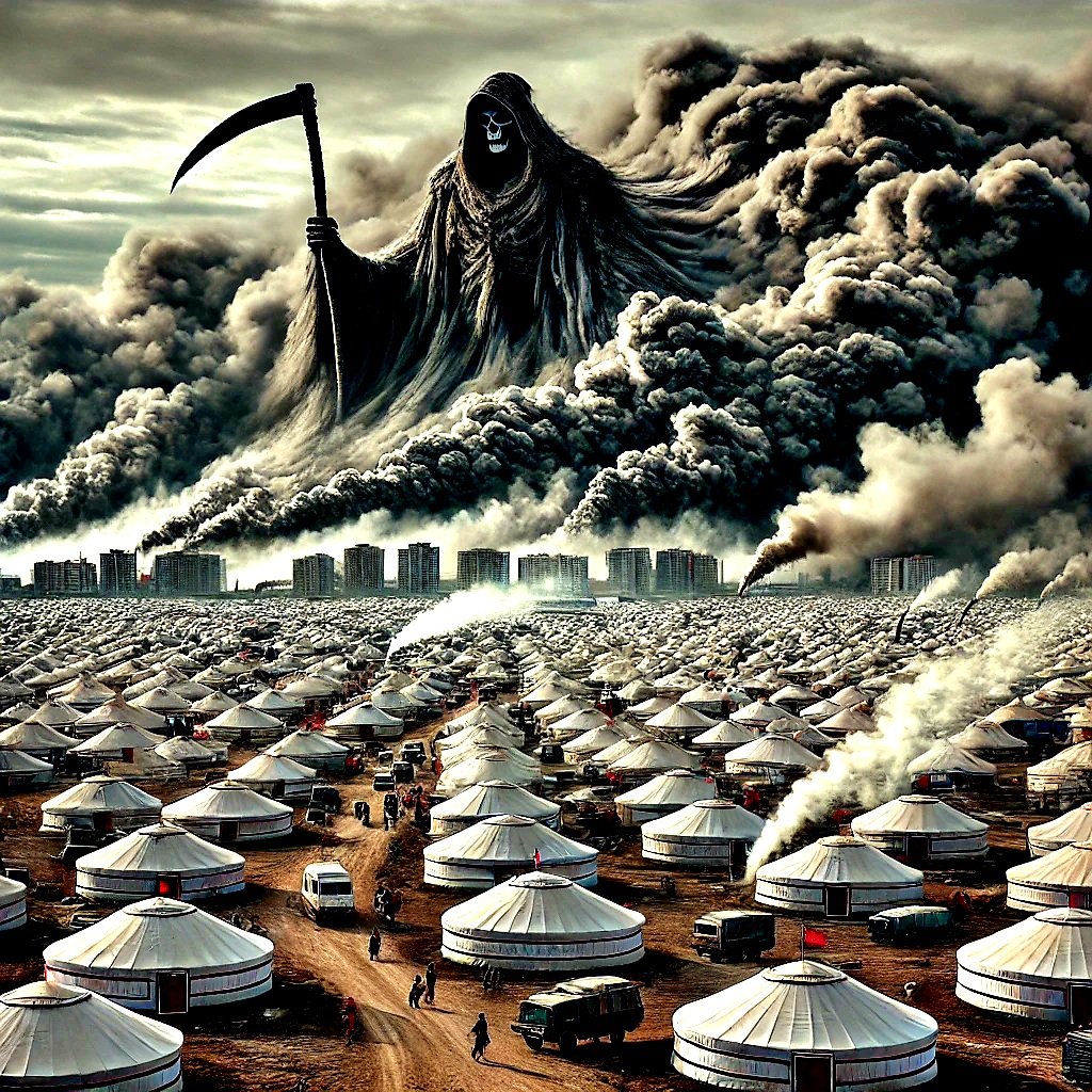 Үхлийн хар утаа үнэндээ яг бидний дээр бараантаж байна. Үгээ хэл. Үйлдэл хий. Нэгд, нийл, нэгнийгээ шах, шаард! Бид цөөхүүлхнээ шүү!

Утаа устаж арилаагүйг өглөө бүр сануулцгаая!!! #EverydayAiCartoonBySATSO