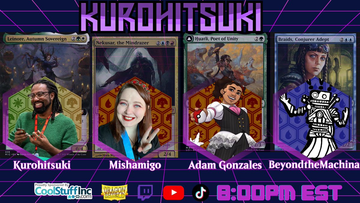 「Kurohitsuki」✈️ PaxUnplugged (@kurohitsuki) on Twitter photo LETS GET SOME #MAGIC BABY!!!!!
<a href="/Magic_Mishamigo/">Magic Mishamigo</a> l gets some Neck kisses from Nekusar
<a href="/adam5GMs/">Adam 1/5th GM • where to?</a> Claims the Jurassic Park theme song is "poetry"
<a href="/BeyondThMachina/">Beyond the Machina!</a> "It's free Real estate"
I'm Human Boot Goofin
LIVE SOON!
#MTGCommander #MTGCommunity #Commander LETS GET SOME #MAGIC BABY!!!!!
<a href="/Magic_Mishamigo/">Magic Mishamigo</a> l gets some Neck kisses from Nekusar
<a href="/adam5GMs/">Adam 1/5th GM • where to?</a> Claims the Jurassic Park theme song is "poetry"
<a href="/BeyondThMachina/">Beyond the Machina!</a> "It's free Real estate"
I'm Human Boot Goofin
LIVE SOON!
#MTGCommander #MTGCommunity #Commander
