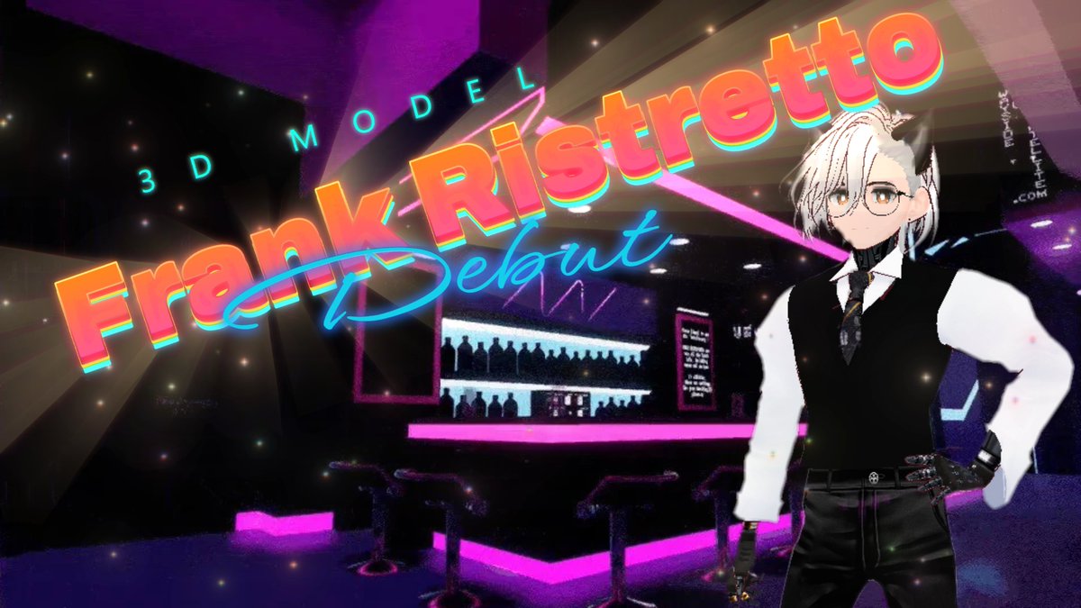 FRistrettoVT's tweet photo. ☕ 3D VTUBER DEBUT! 🍸
Hey, #VTuber Patrons! I'm debuting in VRChat today, but I also have the 3D Model outside of the game :D
Join me at The Midnight Bar as we cover my lore, make some drinks, and have some fun!
#vtubers #gaming #vrchat #vrbar
https://t.co/xJt2KHQiKl https://t.co/qL1fDYFXW1