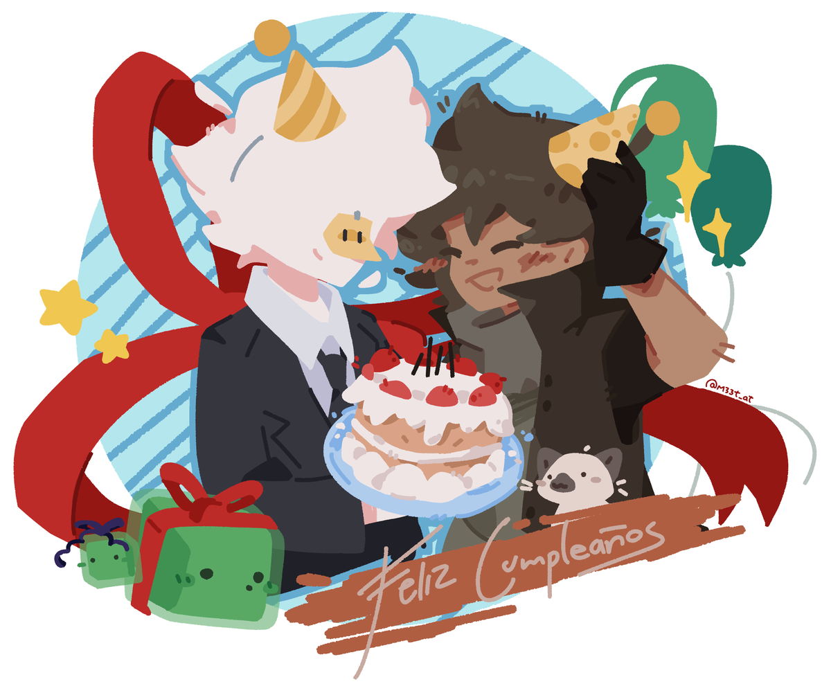 Feliz Cumpleaños <a href="/KillerCreeper55/">KillerCreeper55</a> <a href="/Kolopanoco/">Kolo Panoco</a> !! ^^

Espero tengan un lindo día, les deseo lo mejor 💕❤️ Se les quiere mucho a ambos <3