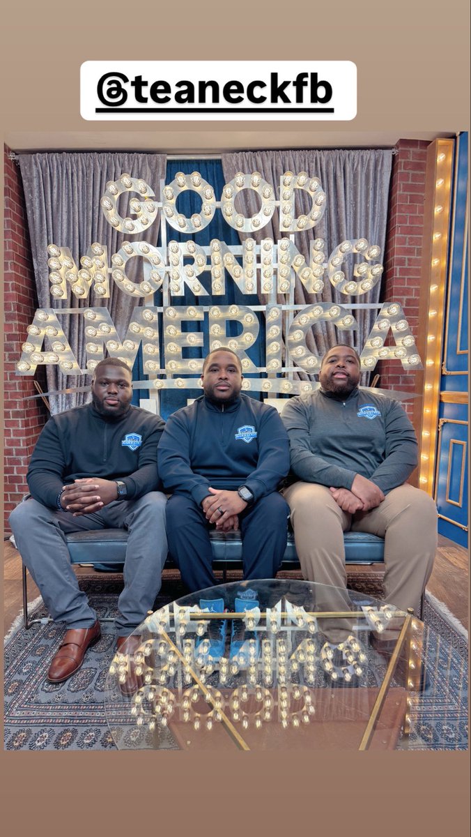Our beloved Head Coach, Cekuan James, proudly represented Teaneck Football on Good Morning America!
Not only did he appear, but he also brought home the win! &amp; This victory is yet another step forward for our program. Let's celebrate Coach James and all he's doing for Teaneck