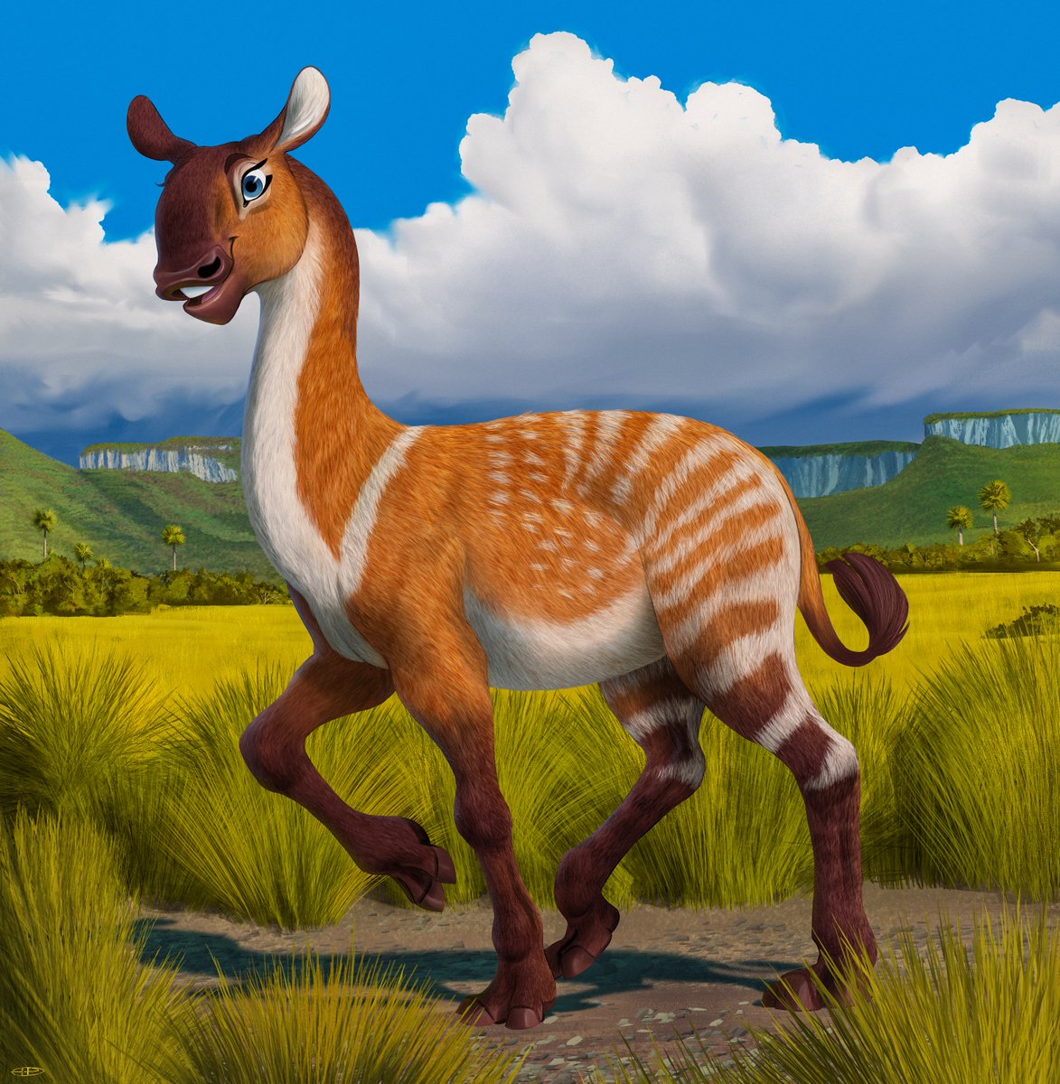 dinodanicus's tweet image. Here is the process for my #macrauchenia #illustration.
#mammal #prehistoric #paleoart #paleontology #character #characterdesign #cartoon #not #a #dinosaur