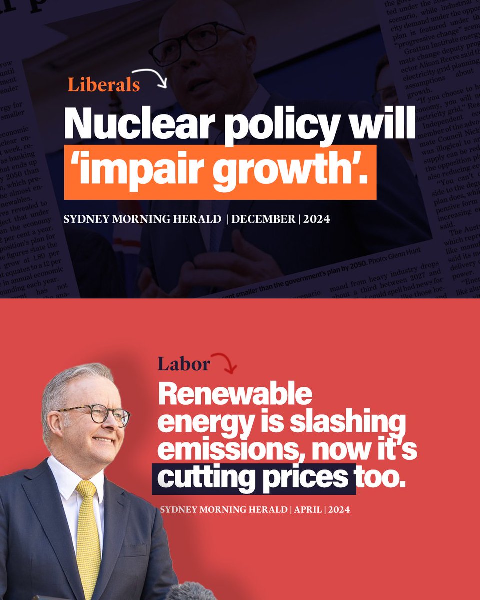Peter Dutton’s nuclear scheme means higher bills and fewer jobs. 

We’re investing in cleaner, cheaper energy to create jobs and cut emissions.