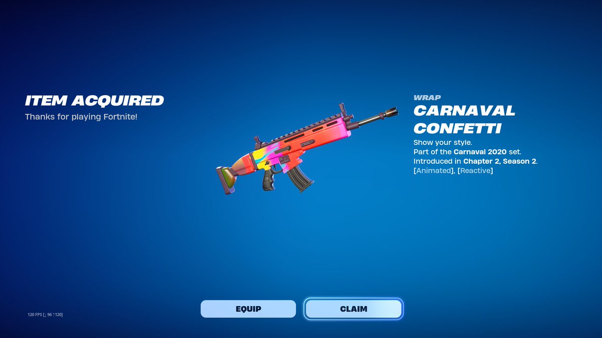 LazerLyss's tweet photo. 🥳 Carnaval Confetti!!!🔫800 WRAPS OWNED! - Only missing 4 in the game!!! 🤑🤑🤑🤑#FORTNITECOLLECTOR #KIBI #FORTNITE #STACKEDACCOUNT #FORTNITEACCOUNT https://t.co/sGGlQOD8mB