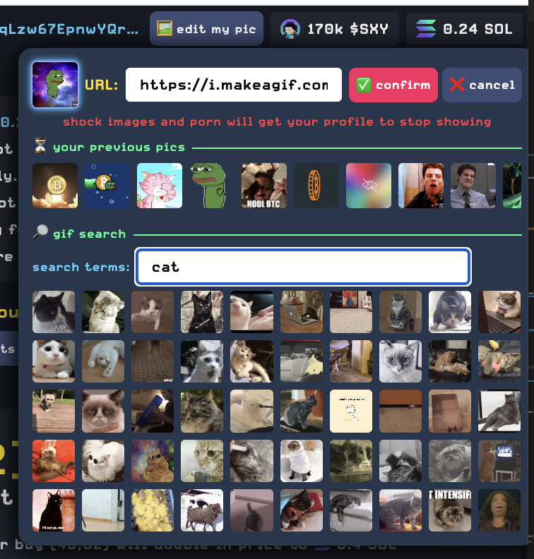 solxycom's tweet photo. Click on "edit my pic" to update your profile pic to a url or use the gif search by typing in a keyword https://t.co/ziYYfTvWI7