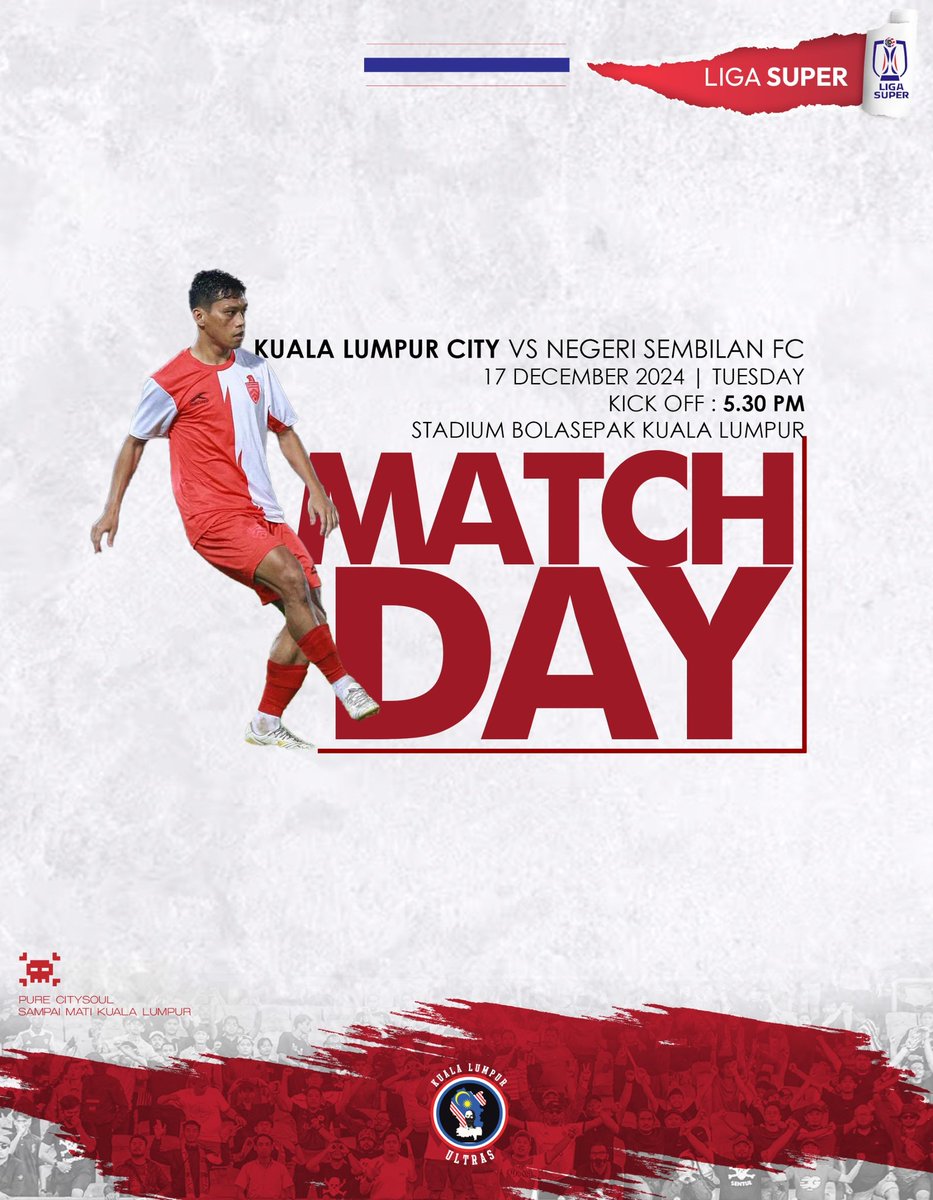 BangsarT59's tweet photo. HARI PERLAWANAN !!
Lawan Negeri Sembilan
Stadium Cheras
5.30 Petang
*Anak kota,
Jgn lupa minta balik kerja awal,
Turun petang ni πͺ
#VamosKL
#DarahMaruah
#SampaiMatiKualaLumpur
#PureCitySoul
#KLDroogs https://t.co/Dj8knJdxeU