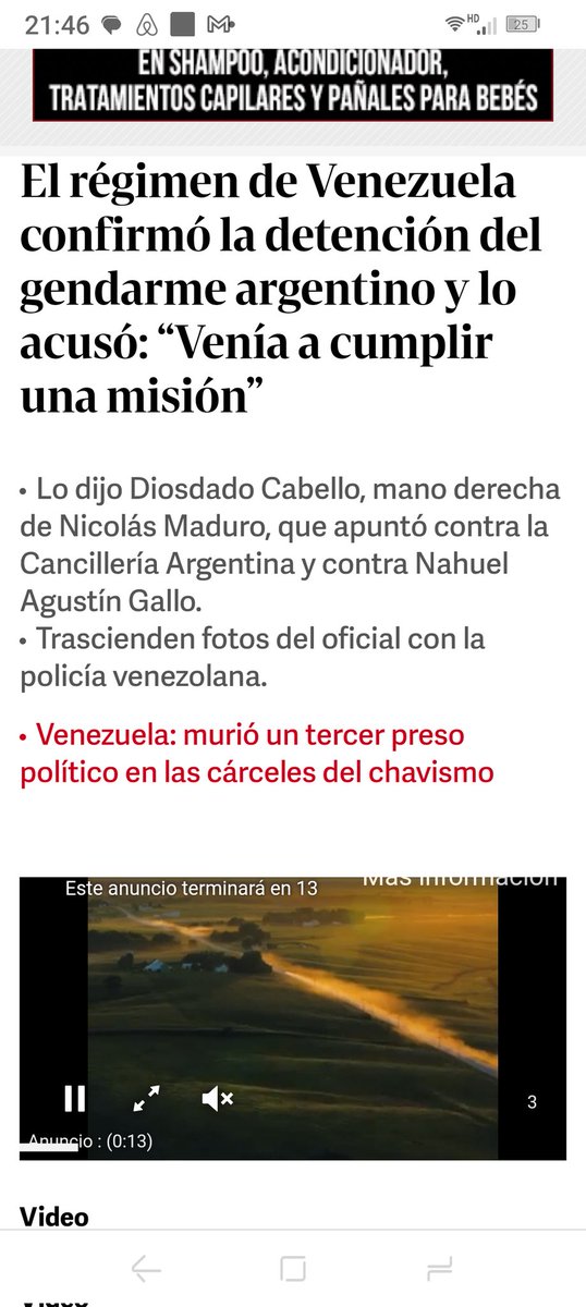 salinasmarceloa's tweet photo. Pensar que @CFKArgentina es amiga de Maduro. Alguien leyó algo de la condenada sobre el Gendarme secuestrado. No, ni lo van a leer, es que no le importa un solo argentino de a pie. 
Es más, les aseguro que está feliz, lo usa políticamente. Pero les aseguro, que con un llamado.... https://t.co/S943r81vv1