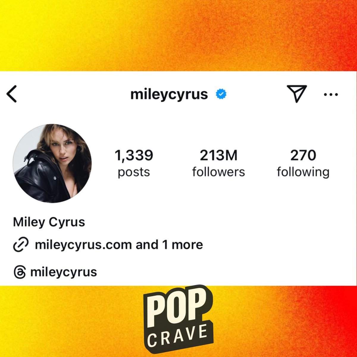 PopCrave's tweet photo. Miley Cyrus updates social media layouts. https://t.co/fLb2hRZUGp