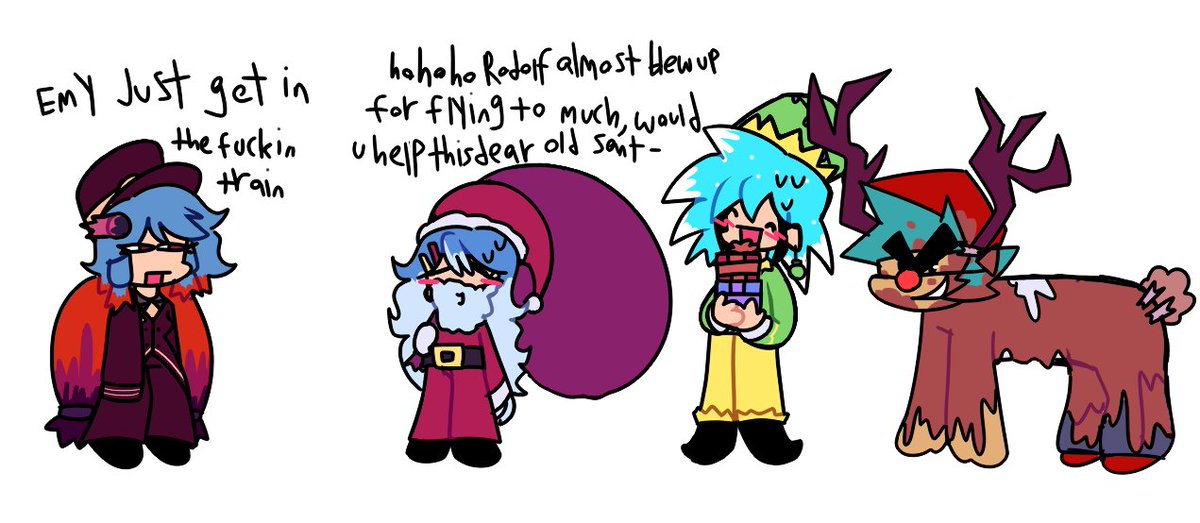 blucheezeypie's tweet photo. santa and their helpers
feat the stupid mars bitch that isnt important unlike the others https://t.co/13R5V5rZHr