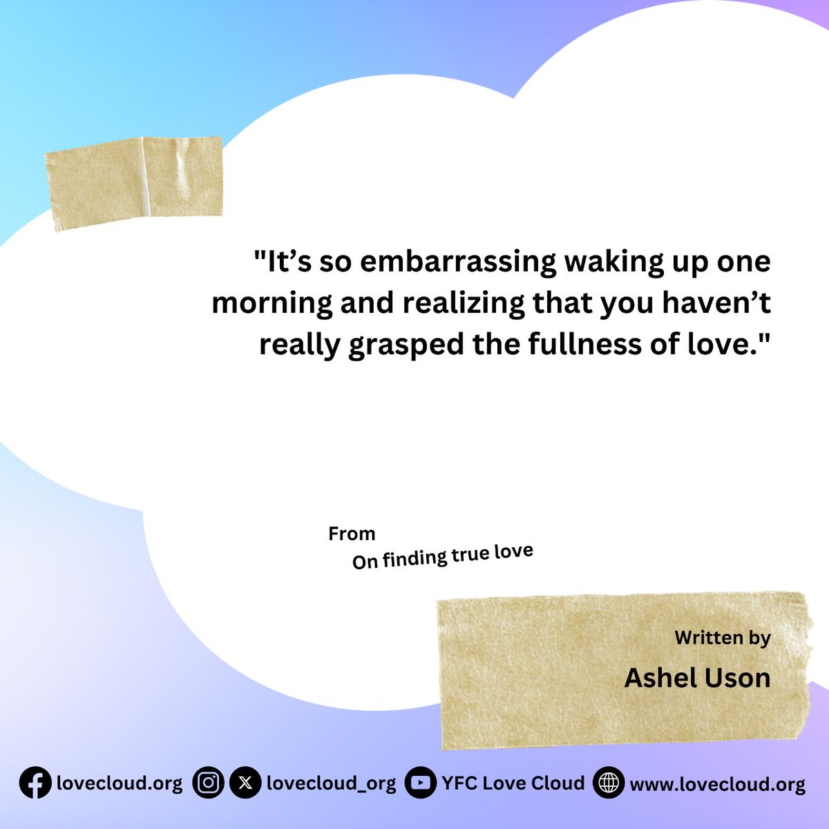 lovecloud_org's tweet photo. The journey to understanding love is a continual awakening.

from On finding true love written by Ashel Uson

Read it here: https://t.co/LNPciq5Ggw

#LoveCloud #WhereLoveReigns https://t.co/P6T8qahSXy