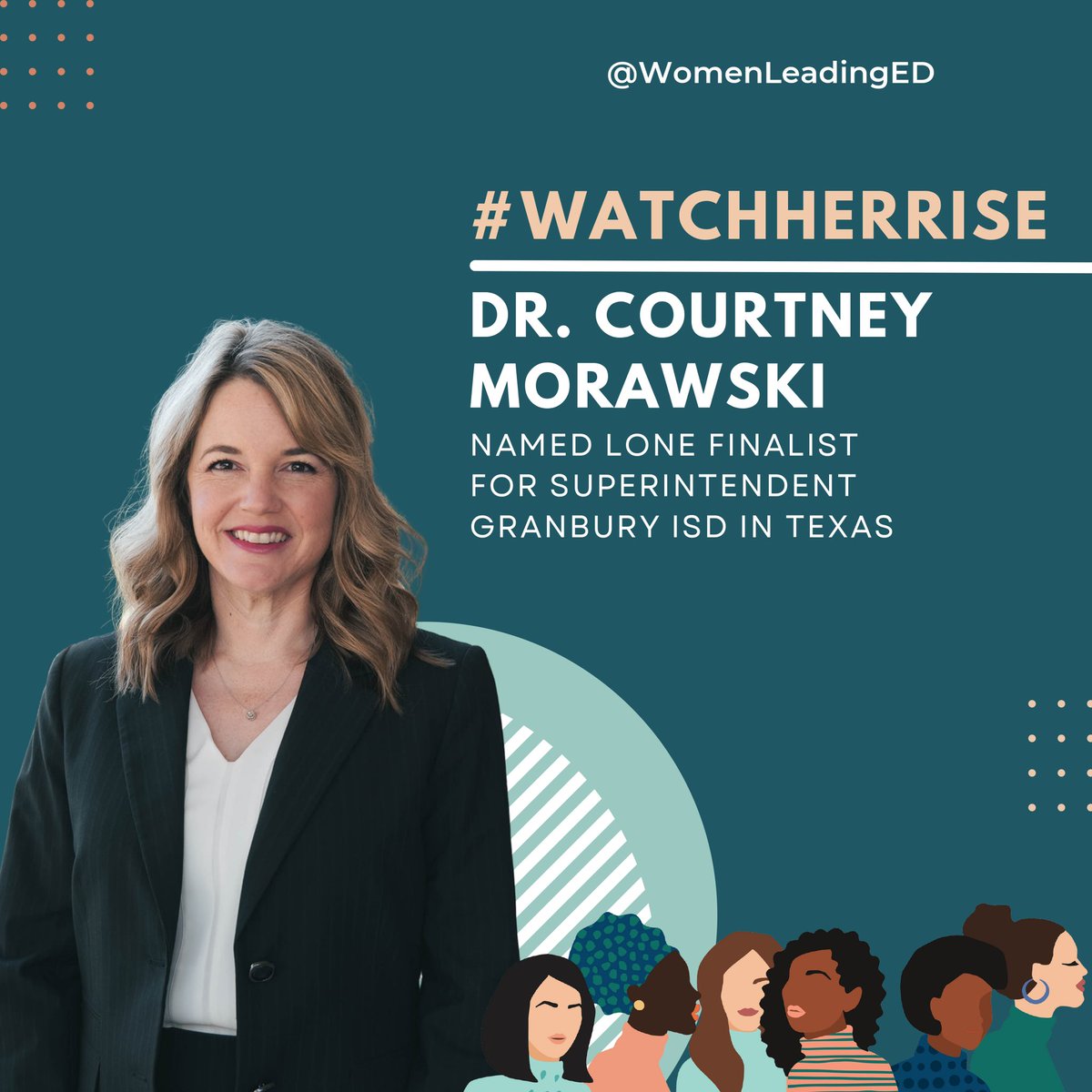 Women Leading Ed (@womenleadinged) on Twitter photo Congratulations to <a href="/Dr_C_Morawski/">Dr. Courtney Morawski</a> on being named the lone finalist for superintendent of <a href="/granburyisd/">Granbury ISD</a>! You have the entire #WomenLeadingEd network applauding you and ready to support you every step ahead! #WatchHerRise Congratulations to <a href="/Dr_C_Morawski/">Dr. Courtney Morawski</a> on being named the lone finalist for superintendent of <a href="/granburyisd/">Granbury ISD</a>! You have the entire #WomenLeadingEd network applauding you and ready to support you every step ahead! #WatchHerRise