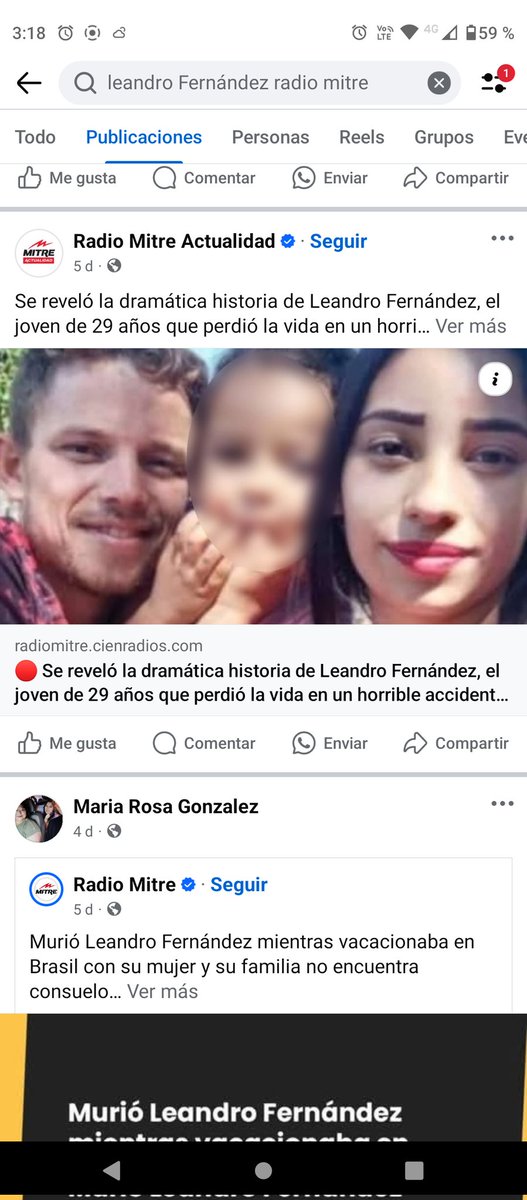 Hace 10 días <a href="/radiomitre/">Radio Mitre</a> <a href="/lacienradio/">lacienenvivo.com.ar</a> vienen publicando todos los días una noticia engañosa sobre la muerte de un joven misionero, intentando generar leads. Lo más bajo del "periodismo"