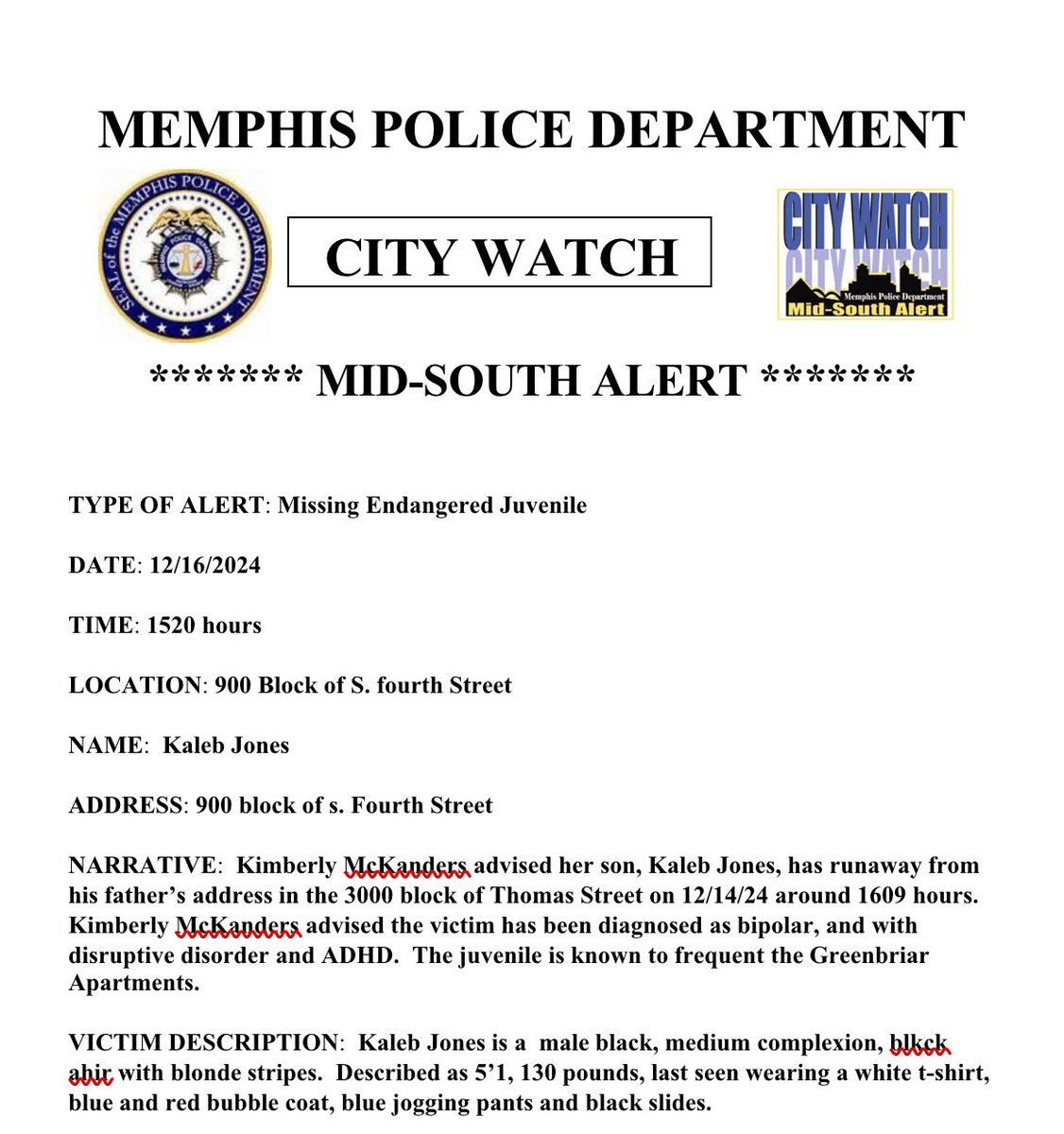 Memphis Police Dept tweet media