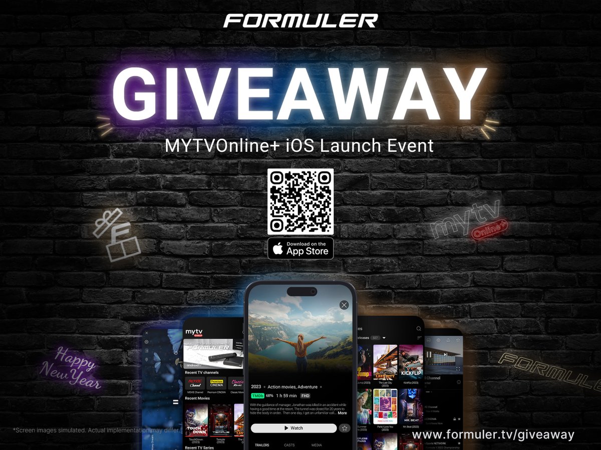 FormulerTv's tweet image. 🎁 Enter the Formuler 2024 MYTVOnline+ iOS Launch Event Giveaway for your chance to win.🎁

This event begins at 1:00 AM GMT,  December 17, 2024.

The event ends on January 1, 2025 at 11:59 PM GMT

Check for instructions on the giveaway page.

formuler.tv/giveaway