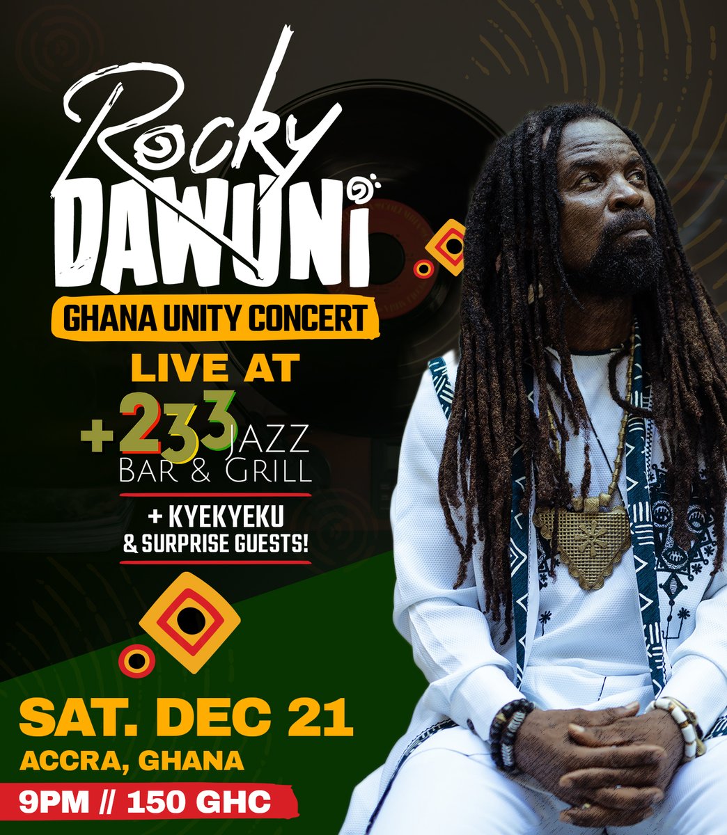 Afro Funke' (@afrofunke) on Twitter photo JOIN @rockydawuni on December 21 at <a href="/233JazzBarGril/">+233 Jazz Bar & Gril</a> with <a href="/LeKyekyeku/">Kyekye to the Ku</a> and more!
rockydawuni.kit.com/posts/rocky-da… JOIN @rockydawuni on December 21 at <a href="/233JazzBarGril/">+233 Jazz Bar & Gril</a> with <a href="/LeKyekyeku/">Kyekye to the Ku</a> and more!
rockydawuni.kit.com/posts/rocky-da…