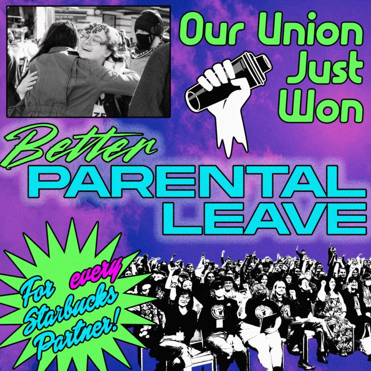 Last month, we made a bargaining proposal to improve parental leave for retail workers. Today the company announced they are expanding their policy to meet our demands, not just for union workers, but for ALL retail partners nationwide!