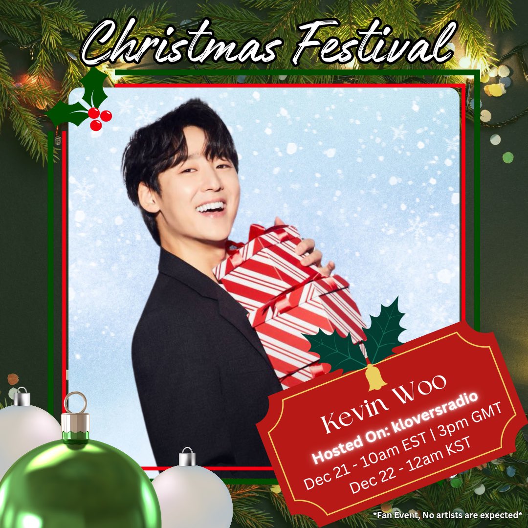 kloversradio's tweet image. We're part of the Christmas Festival line-up organized by @brosesradio! See you then!
🎄 Sat. 12/21 at 10am EST | Sun. 12/22 at 12am KST/JST:
stationhead.com/kloversradio

@kevinwoo91 @KEVINofficialjp @deewoonit @STATIONHEAD @kloversradio
#KevinWoo #KLOVER #SHXmasFest2024 #Stationhead