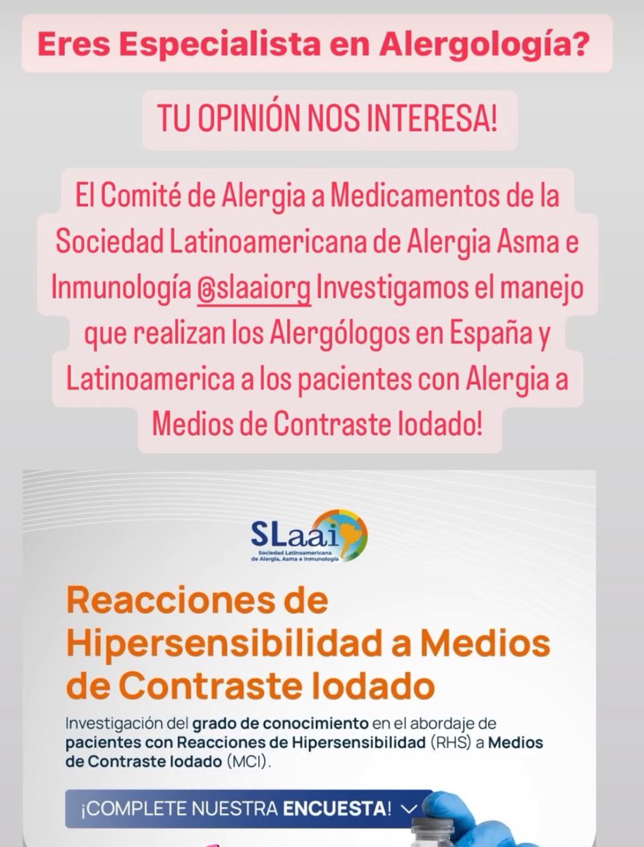 Completa la encuesta en el siguiente enlace:

docs.google.com/forms/d/e/1FAI…
<a href="/SocLatAlergia/">SLaai</a>