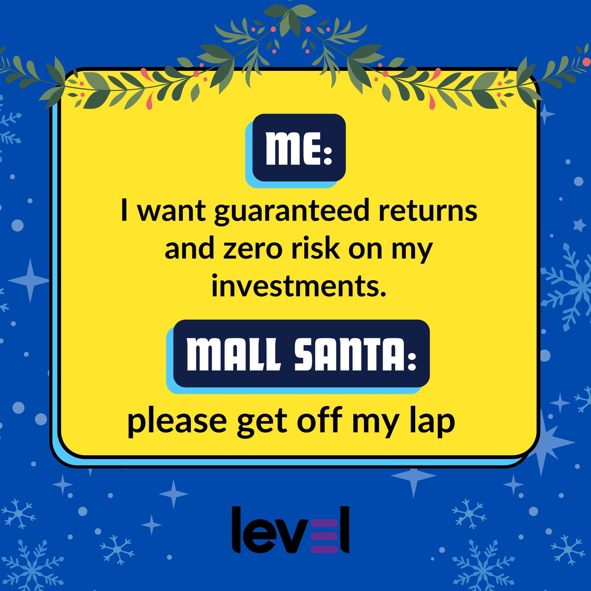 LevelAfrica's tweet image. Investors asking for miracles this holiday season 🎅📈

#InvestingHumor #FinanceGoals #HolidayWishes