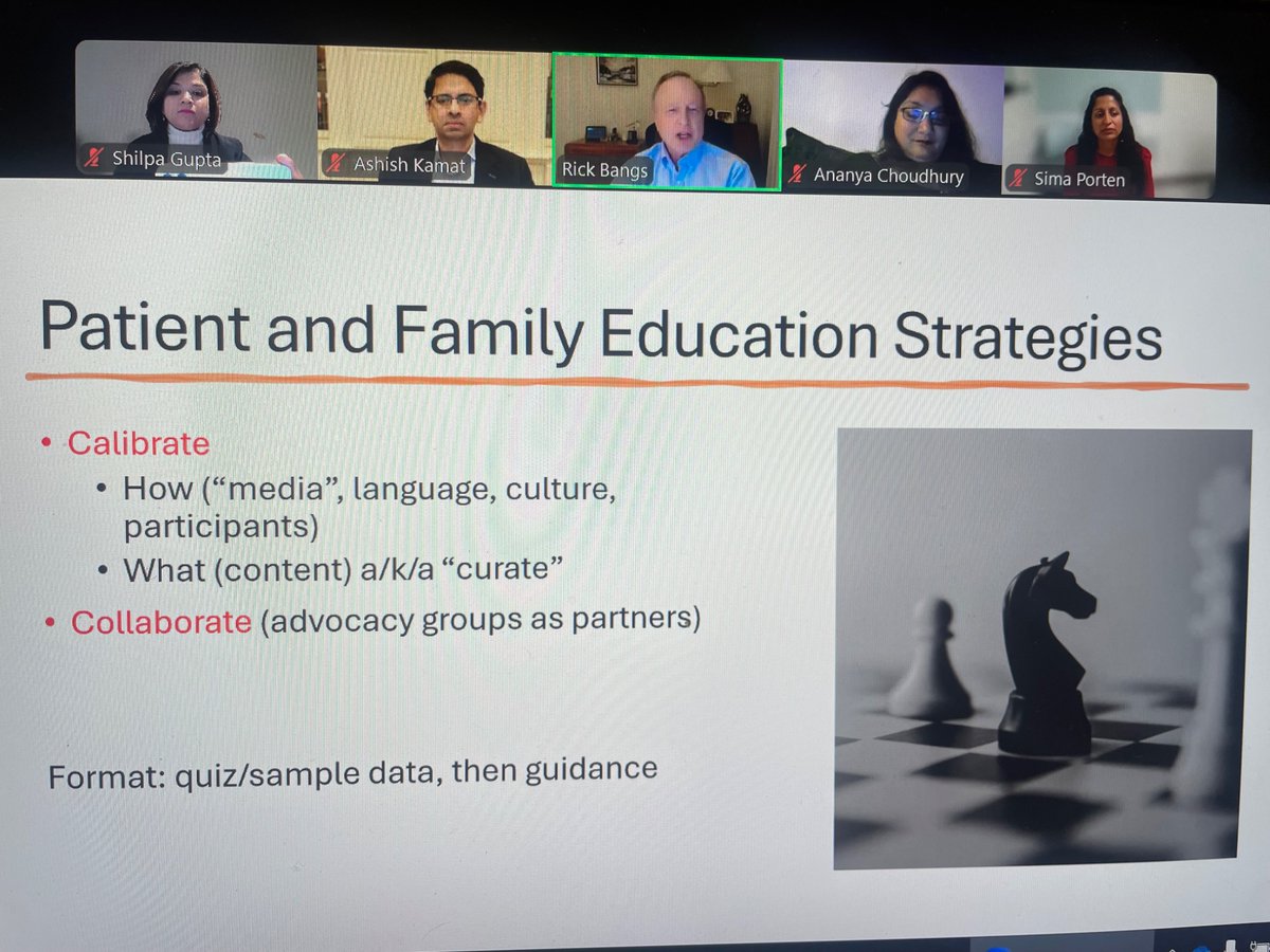shilpaonc's tweet photo. Thanks @AmerUrological @UroDocAsh for the opportunity to participate in this comprehensive course on MIBC.
Had a great discussion with @achoud72 @SimaPorten & our amazing patient advocate #RickBangs to discuss the latest data in MIBC/mUC, multi-D care, biomarkers, avoiding over tx/tox & most importantly patient-centric care!