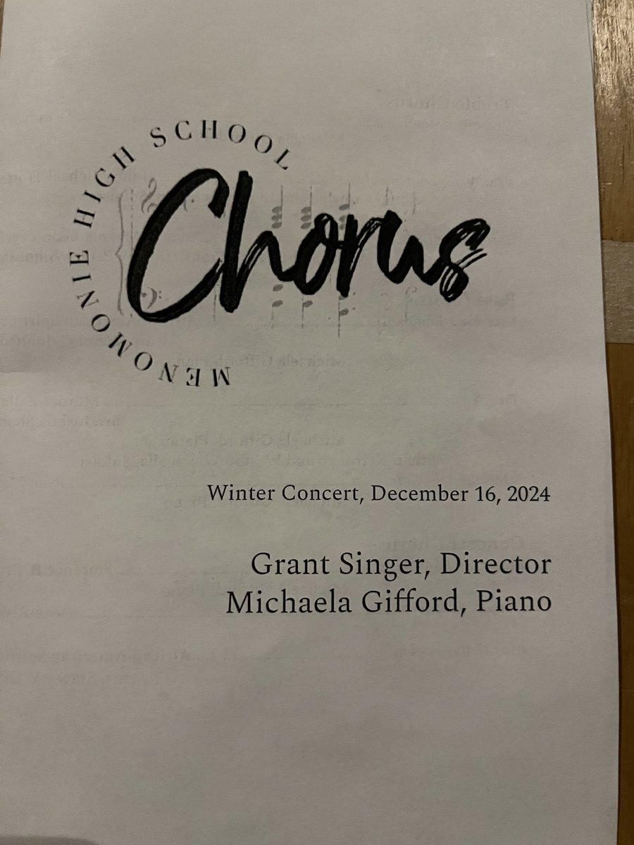 Another outstanding concert by the MHS Chorus! Thank you for the enjoyable evening.