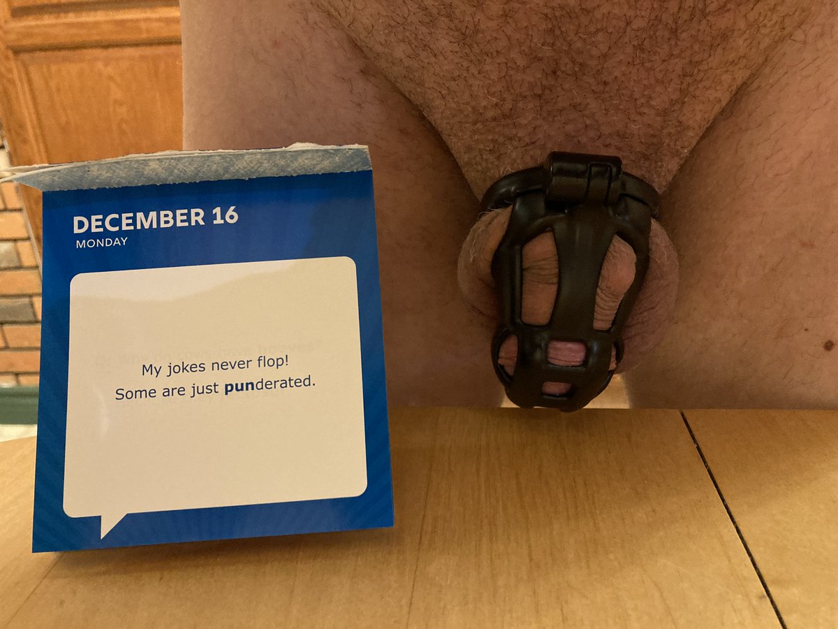 NudeCanadianBoy's tweet photo. December 16 Dad Joke #CageCheck #Chastity #GayChastity #MaleChastity #SelfLocked #TeamLocked https://t.co/BhmBb4q4vt