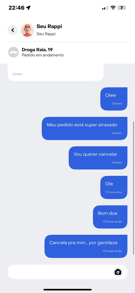 _thaismendonca_'s tweet photo. @RappiBrasil  vocês não vão cancelar esse pedido não? Ninguém veio entregar , nem saiu da loja , fiz o pedido era 21:00 da noite de ontem , fez 24 horas e nada de cancelar , e nem trouxeram o pedido . https://t.co/lIb1aEzaSb