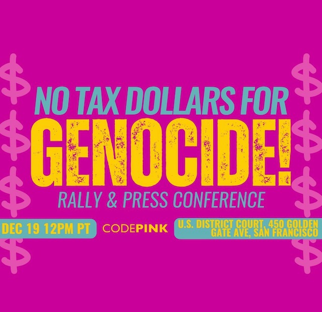 MendoCoast's tweet photo. #JoinUs: Stand 4 #HumanRights in Northern Calif, NOON on THURSDAY, DEC 19th at Federal Building, 450 Golden Gate, SF. Rally &amp; press conf on our #ClassAction against Rep #MikeThompson and @RepHuffman for funding the gcide with our #TaxDollars and not listening to constituents. ☮️ https://t.co/Bvv3Srzr9N