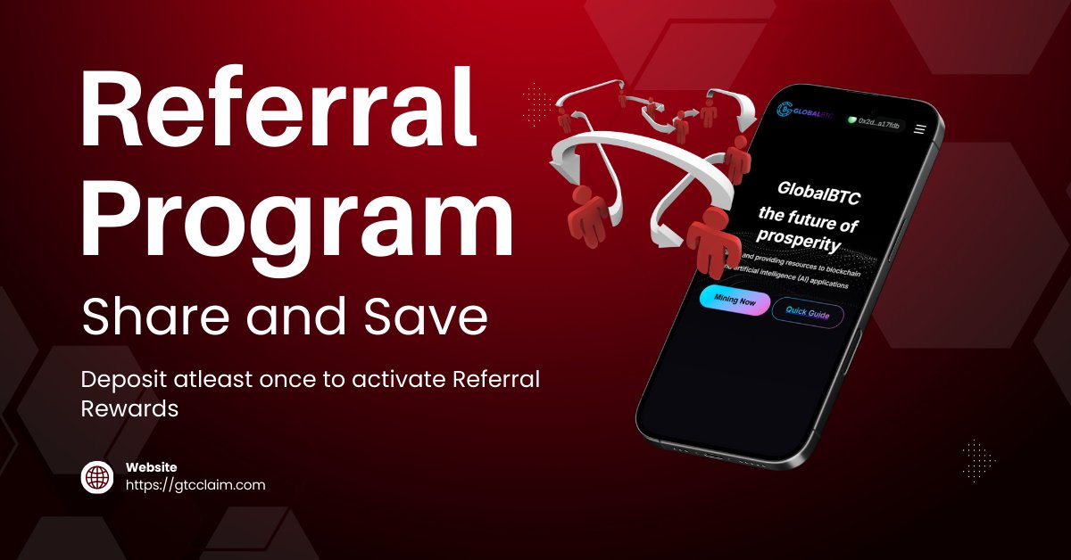 GTCMiner's tweet photo. 🎉 GTC Referral Program 🚀

💰 Earn Rewards:
🔹 8% from Level 1 referrals
🔹 3% from Level 2 referrals 
🔹...
✅ Activate by making 1 deposit.
🔗 Start earning now: https://t.co/BLZxjw7rmq

#GTC #ReferralBonus #CryptoRewards 🌟 https://t.co/H1oxiM64O6