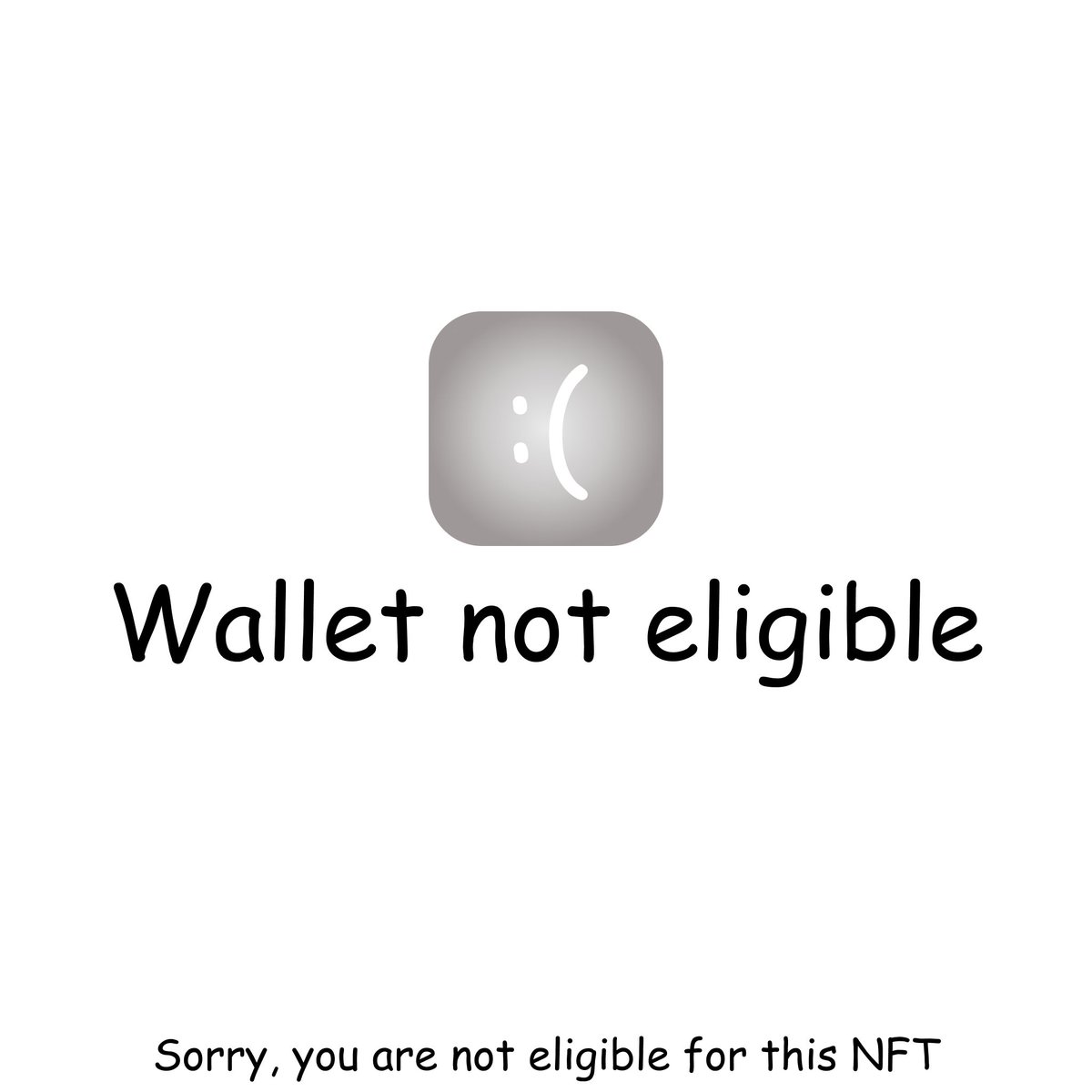 tempsusp's tweet photo. Wallet not eligible https://t.co/rBMmhHS2d7