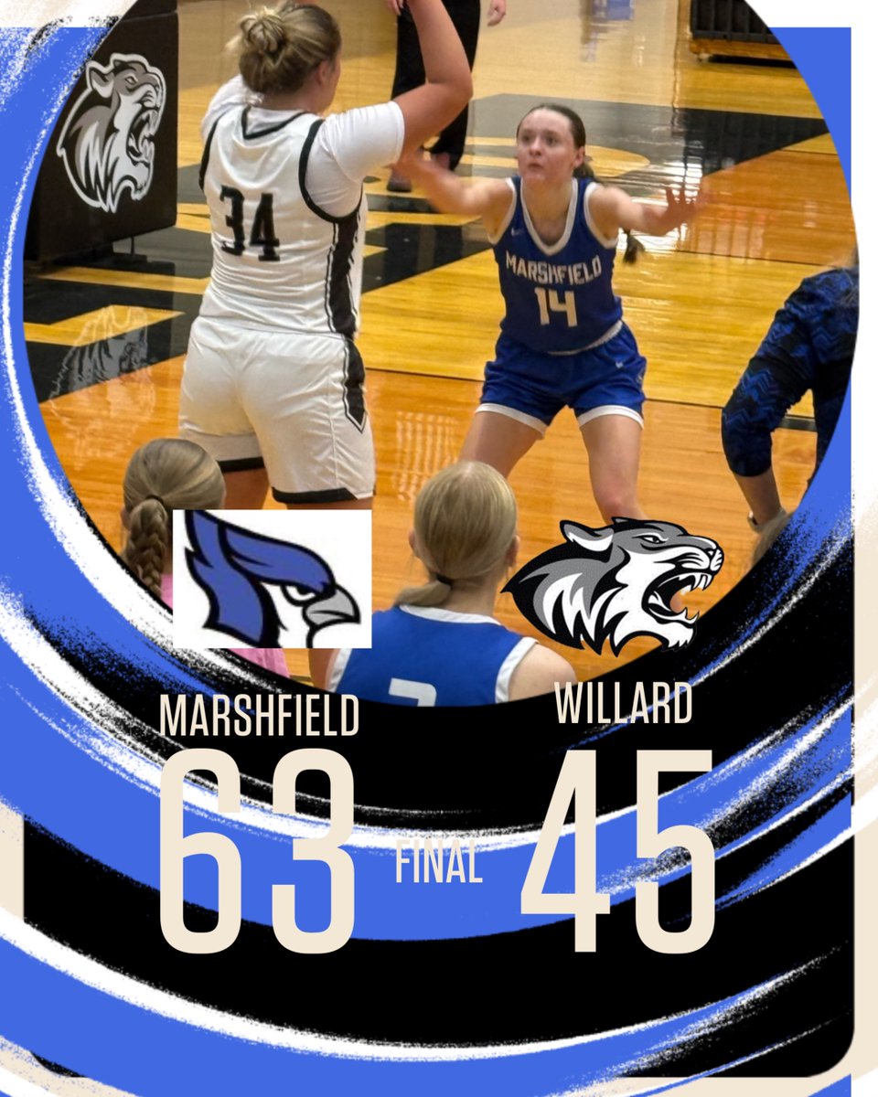 MarshfieldActi1's tweet photo. Lady Jays down Willard behind Tilly Greenfield's 23 points. Ward 17, Aldridge 8, Cherne 8, Dolan 7. @ ozarksozone https://t.co/Gt1JvKFufb