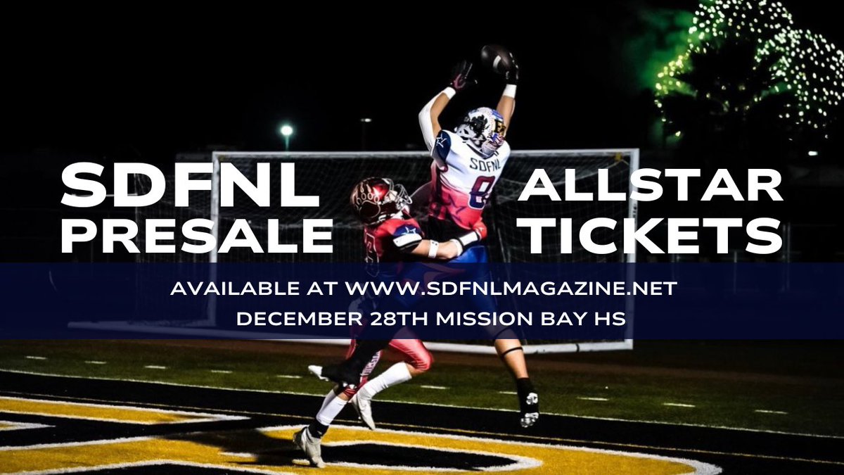 SDFNL All Star Game- Dec 28th- get your presale tix.