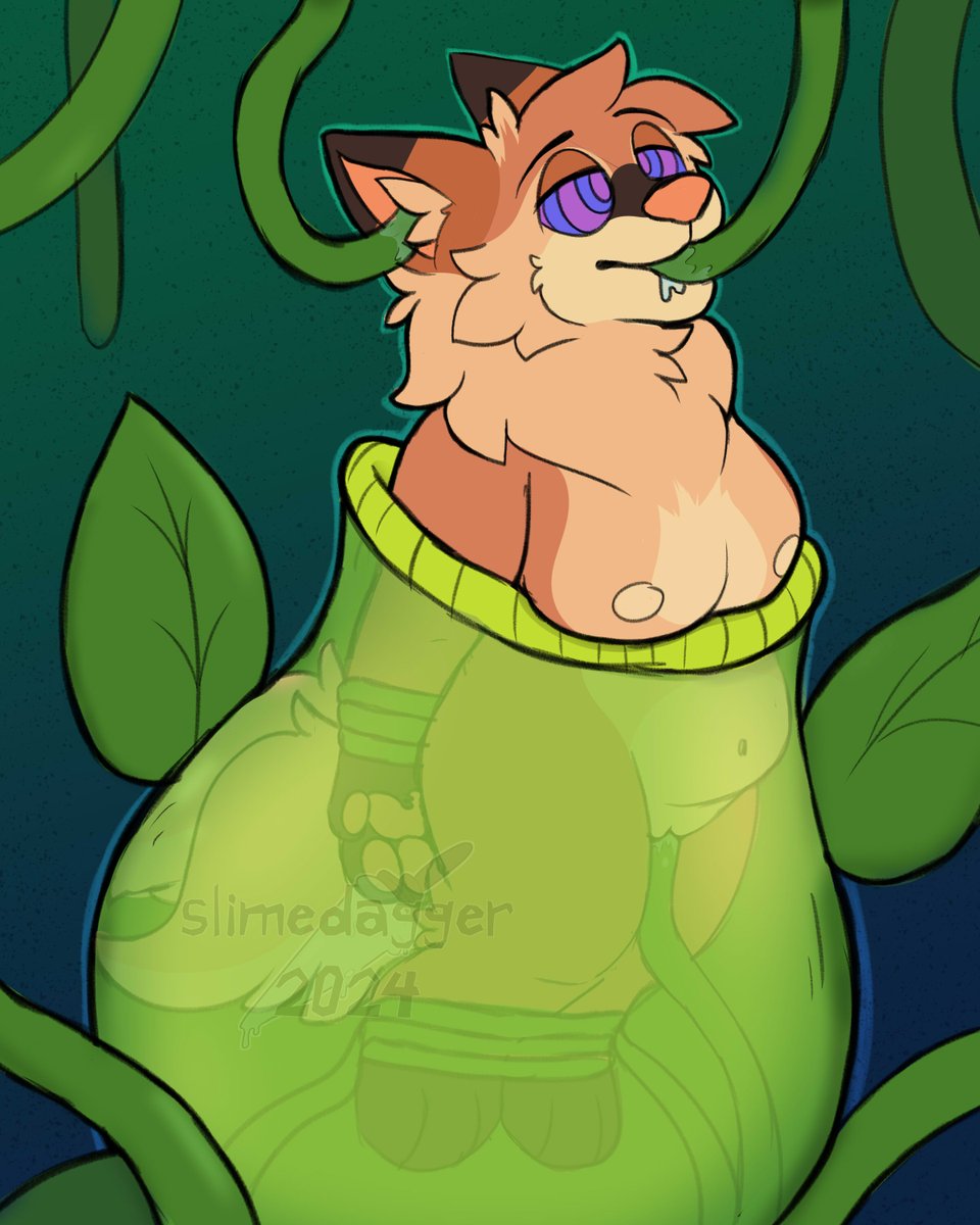 Easy to get trapped in that pitcher plant, huh? Just letting it take care of you and keeping that head of yours nice and empty~
For <a href="/Thepomfox/">🔞 Lupe 🔞💌</a>!
