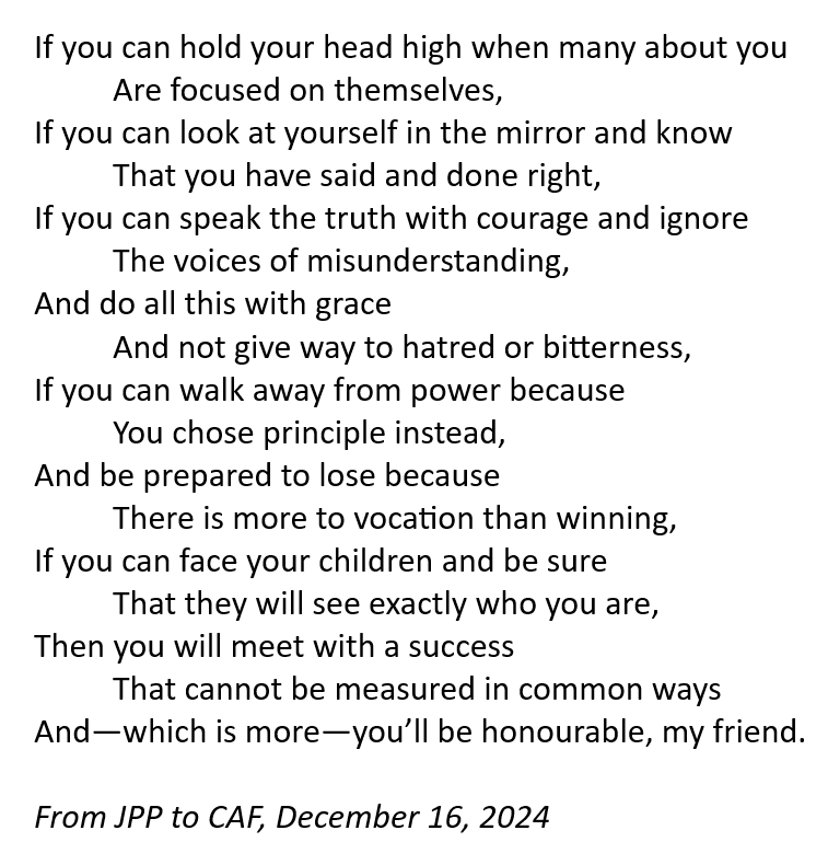 Jane Philpott (@janephilpott) on Twitter photo Finally finding a moment to catch up on this day and taking a moment to send a message to my former colleague <a href="/cafreeland/">Chrystia Freeland</a>, thinking of you. Despite his tarnished reputation, borrowing the rhythm of Kipling, because it's matchless. Hold your head high, my friend. This is for you. Finally finding a moment to catch up on this day and taking a moment to send a message to my former colleague <a href="/cafreeland/">Chrystia Freeland</a>, thinking of you. Despite his tarnished reputation, borrowing the rhythm of Kipling, because it's matchless. Hold your head high, my friend. This is for you.