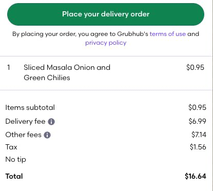 SanjayVerma9's tweet photo. Food delivery in Seattle is through the roof expensive these days. 

Also don’t know since when I’m supposed to pay taxes on fees, that's crazy. #seattle #fooddelivery @Grubhub @Grubhub_Care https://t.co/RocuGVEWkH