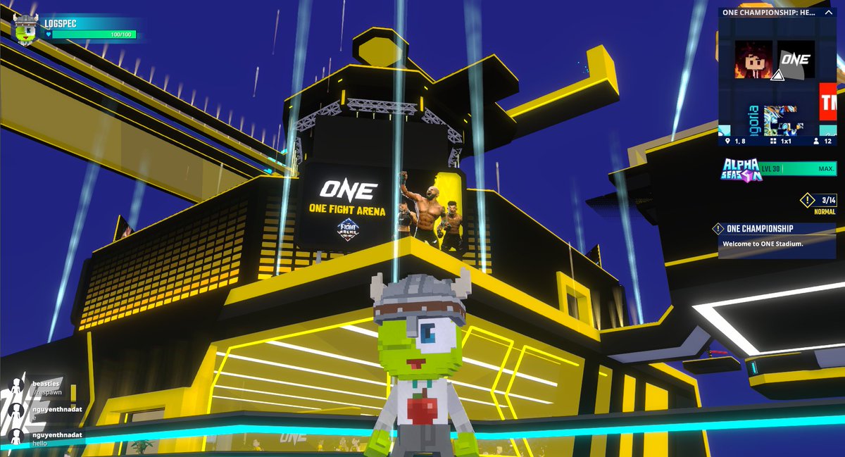 0xlogspec's tweet photo. Entering the @ONEChampionship Stadium in Hero's Quest @TheSandboxGame. Time to become a legend! 🏟️🦸 https://t.co/XD39nCatIt #TheSandbox #AlphaSeason4 #AS4SocialChallenge https://t.co/qAm6RytNZT