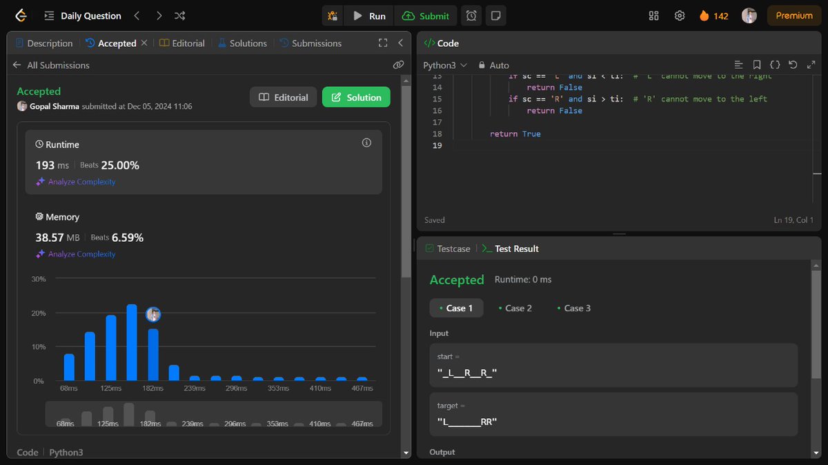 Gopal_gpt's tweet photo. π Day 77 of #100DaysLeetCode π
Today, I solved the Move Pieces to Obtain a String problem on LeetCode! π
π Key Stats:
β¦Ώ Runtime: 193 ms (Beats 25.00% π)
π Check out my LeetCode profile: https://t.co/BaDhswLds5
#LeetCode #Python #100DaysOfCode #ProblemSolving #GopalSharma https://t.co/q7FyuUz4Pd