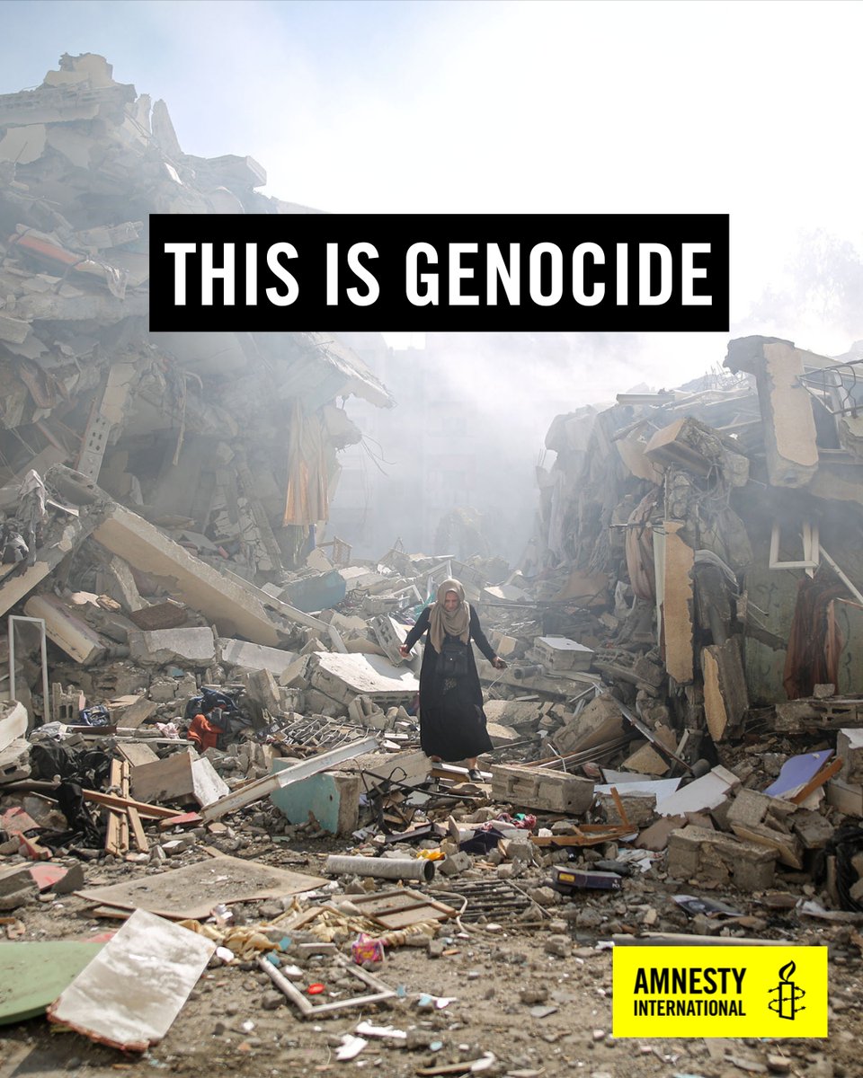 Eve Geddie (@evegeddie) on Twitter photo <a href="/Amnesty/">Amnesty International</a> has carried out an extensive investigation which concludes that #Israeli authorities are committing genocide against Palestinians in the occupied #Gaza Strip.
Read full report: amnesty.org/en/latest/news
#EndGazaGenocide <a href="/Amnesty/">Amnesty International</a> has carried out an extensive investigation which concludes that #Israeli authorities are committing genocide against Palestinians in the occupied #Gaza Strip.
Read full report: amnesty.org/en/latest/news
#EndGazaGenocide