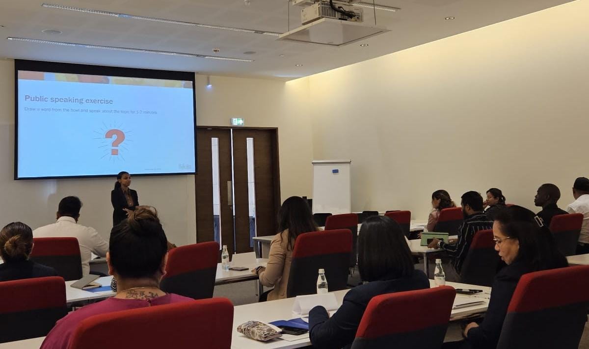 ILOQatar's tweet photo. For the first time, @MOLQTR &amp; @ILOQatar delivered a Training of Trainers (ToT) programme, certifying 24 workers' &amp; management reps of #JointCommittees (JCs) as Lead Trainers!🎓

📚They completed Modules 1 &amp; 2 on JC roles, responsibilities &amp; participation rights.
🗣️#SocialDialogue https://t.co/tPEEBPxWTb