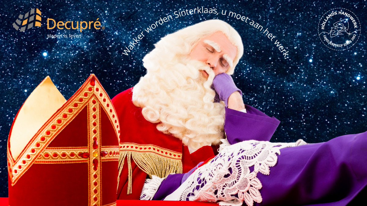 Het hele Decupré team wenst u allen een fantastisch Sinterklaasfeest. 30% Sinterklaas korting? U kunt met de kortingscode SINT2024 hoofdkussens, toppers en dekbedden via onze webshop bestellen.