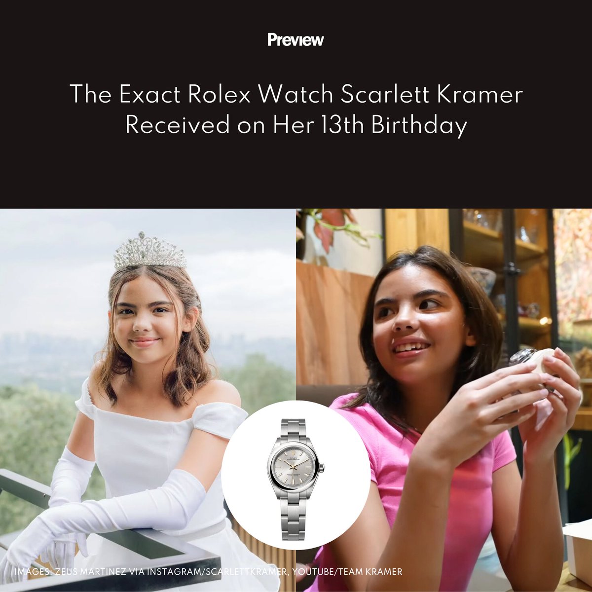 previewph's tweet photo. #DougKramer and #ChescaKramer recently celebrated the 13th birthday of their second child, #ScarlettKramer, by adding a prestigious timepiece to her budding collection: a brand-new Rolex watch! Check out the exact piece here: https://t.co/VdnQsySejU https://t.co/9Tdl2mrs61