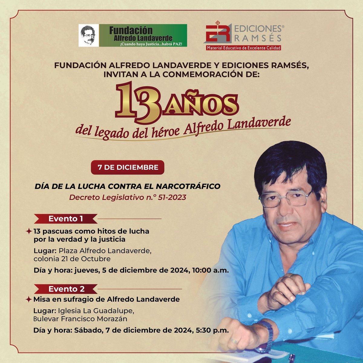 SantosOrellanar's tweet photo. El jueves 5 de diciembre, por la mañana mi equipo formará parte de un evento en homenaje a la lucha y memoria del Ing. Alfredo Landaverde. Ojalá se nos unan. https://t.co/zZ6zpvA7I6