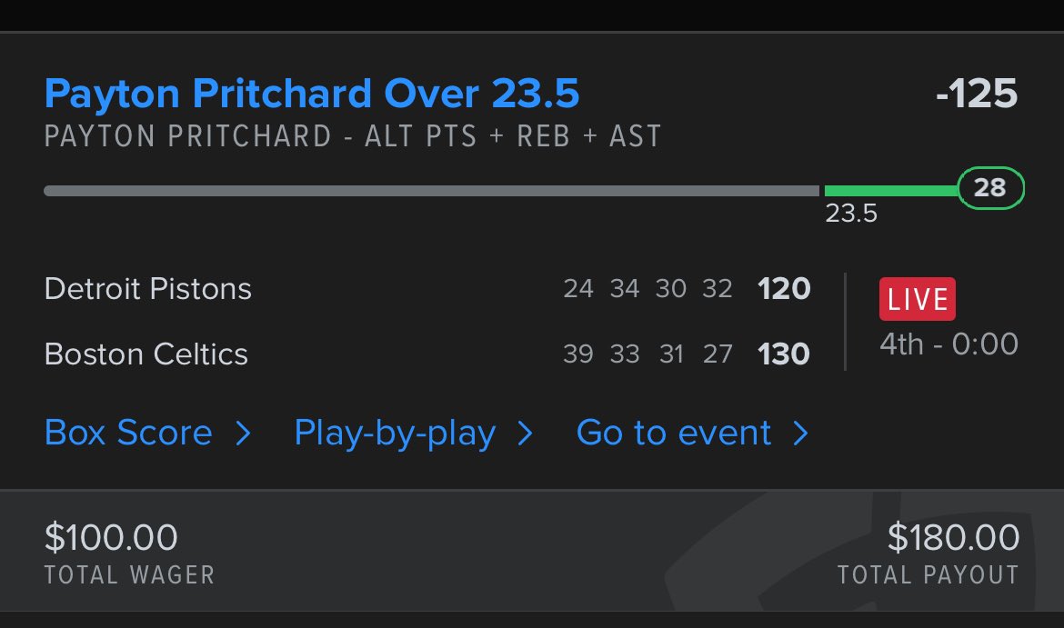 ChasingUnits1's tweet photo. Bang bang bang. All hit. I took 23.5 because odds were good there. He would’ve cleared 28.5 if they didn’t start correct his assist in the 1st half. https://t.co/g6YajTXBPr