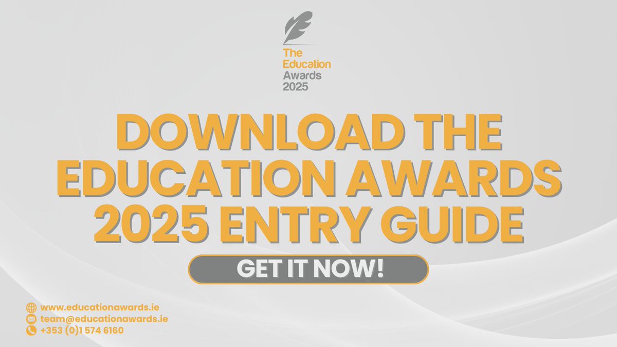 Crafting the perfect submission starts here. 🤩 The Education Awards 2025 entry guide is now live! 

Access expert tips, judge insights, and category criteria. Entries close on 24th January. 

📌 landing.educationawards.ie/Education-Awar…

#EducationAwardsIRL