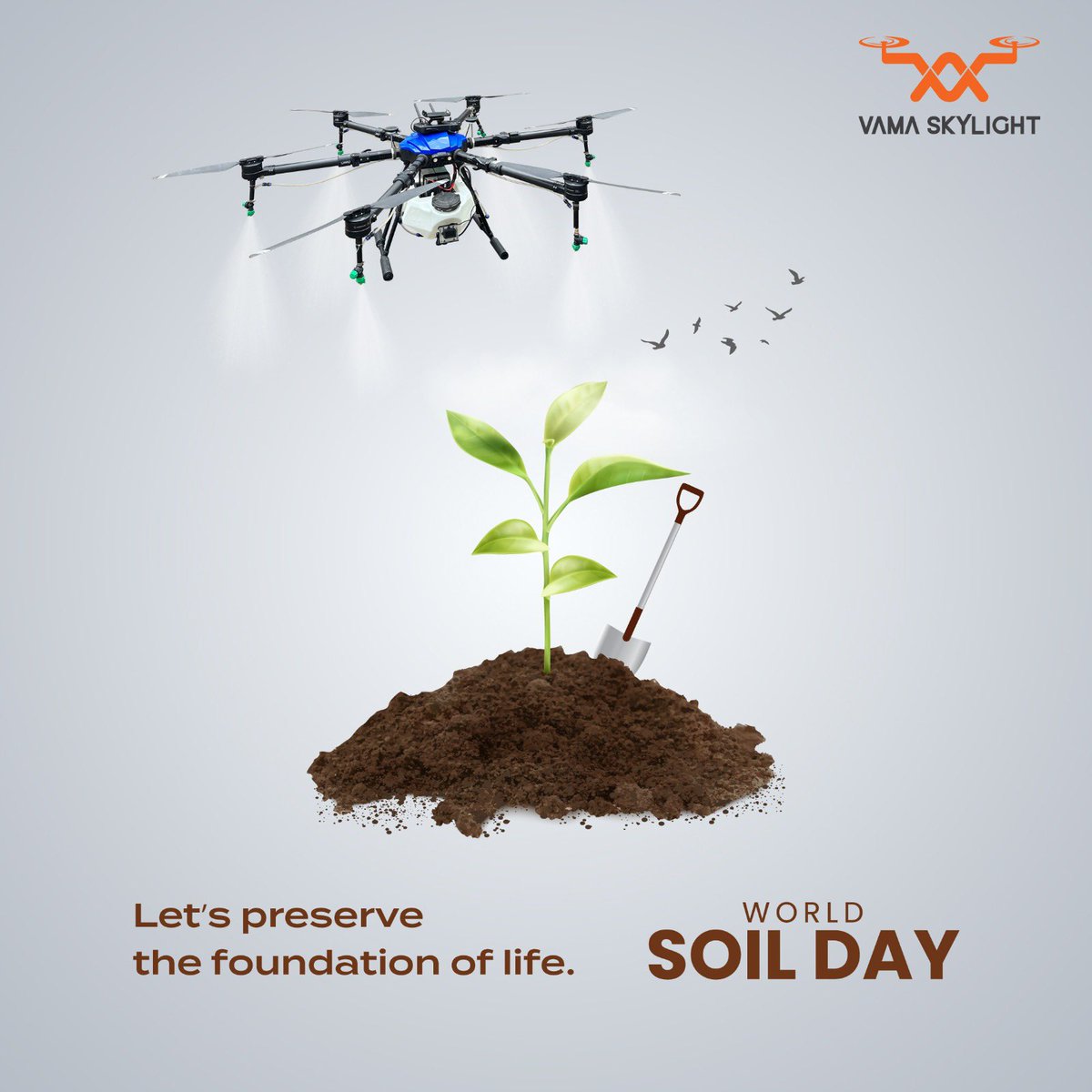 vamaskylight's tweet photo. Healthy soil is the foundation of a thriving planet—let's protect it this #WorldSoilDay! 

#VamaSkylight #Drones #AgricultureDrones #Daman https://t.co/ZE3WKcIqtK
