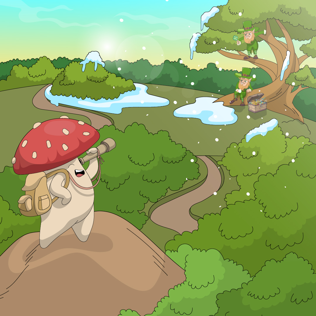 Double Leprechaun Sightings

On the Fifth day of December, a double delight awaits in Arborethia! 
As the calendar door creaked open, not one, but two mischievous leprechauns sprang into view, their pots of gold glinting under the festive lights. 

This rare sighting promises