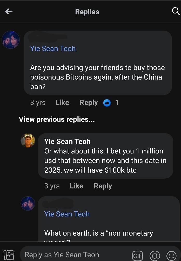 Yieseanteoh's tweet image. Believers believed and then it happened! Called it 3 years ago but its here one year early. #100kBTC #1yearearly
