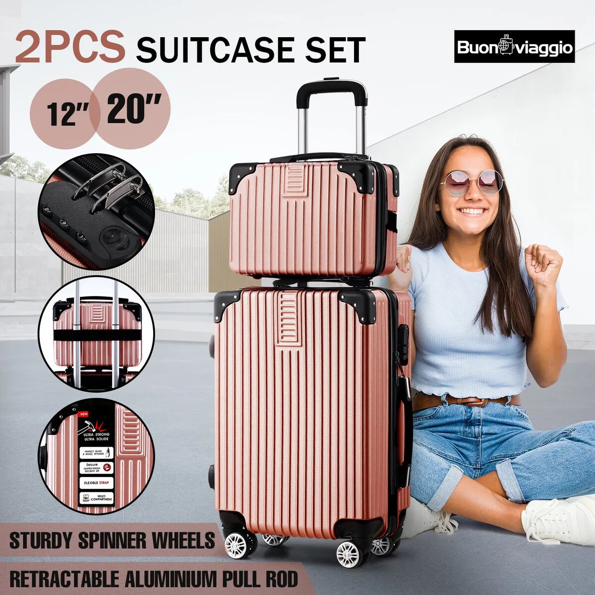 CrazySalesAus's tweet image. 2 Piece Luggage Set Carry On Hard Shell Travel Suitcases Traveller Checked Lightweight Rolling Trolley Vanity Bag Now: $49.97
bit.ly/3Vb4Snb
#luggageset #carryon #hardcase #traveller #suitcase #checkedbag