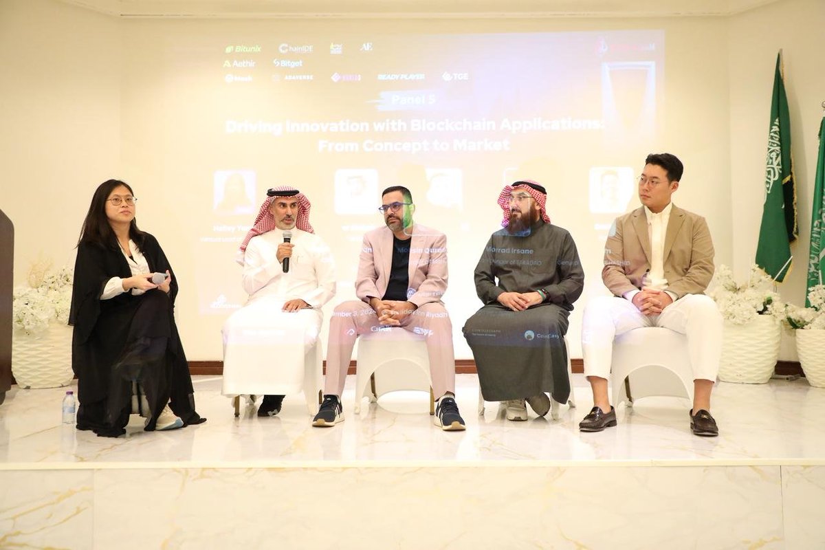 ETH Riyadh (@0xethriyadh) on Twitter photo ETH Riyadh Day2 Recap
Panel 5: Driving Innovation with Blockchain Applications: From Concept to Market
Special thanks to
- Hailey Yang, Venture Lead of Adaverse <a href="/Adaverse_Acc/">Adaverse Accelerator</a>
- Yasser Alobaidan <a href="/alobaidan/">Yasser Alobaidan</a>, CEO at Balady
- Mohsin Qureshi <a href="/mohsinqureshii/">Mohsin Qureshi</a>, Founder of Mithu
- ETH Riyadh Day2 Recap
Panel 5: Driving Innovation with Blockchain Applications: From Concept to Market
Special thanks to
- Hailey Yang, Venture Lead of Adaverse <a href="/Adaverse_Acc/">Adaverse Accelerator</a>
- Yasser Alobaidan <a href="/alobaidan/">Yasser Alobaidan</a>, CEO at Balady
- Mohsin Qureshi <a href="/mohsinqureshii/">Mohsin Qureshi</a>, Founder of Mithu
-