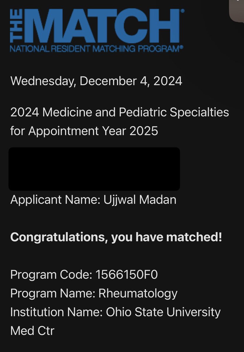 Ujjwal Madan, MD (@ujjwal_madan1) on Twitter photo Super elated to share that I will be joining the wonderful <a href="/OhioStateRheum/">Ohio State Rheumatology</a> family for my rheumatology fellowship. Indebted to my family, friends, mentors, and leadership at <a href="/umkcIM/">UMKC Internal Medicine Residency Program</a> for the unrelenting support!
#rheumX #fellowshipmatch2025 <a href="/AWIRGROUP/">Association of Women in Rheumatology</a> <a href="/ACRheum/">American College of Rheumatology</a> <a href="/RheumResearch/">Rheumatology Research Foundation</a> Super elated to share that I will be joining the wonderful <a href="/OhioStateRheum/">Ohio State Rheumatology</a> family for my rheumatology fellowship. Indebted to my family, friends, mentors, and leadership at <a href="/umkcIM/">UMKC Internal Medicine Residency Program</a> for the unrelenting support!
#rheumX #fellowshipmatch2025 <a href="/AWIRGROUP/">Association of Women in Rheumatology</a> <a href="/ACRheum/">American College of Rheumatology</a> <a href="/RheumResearch/">Rheumatology Research Foundation</a>